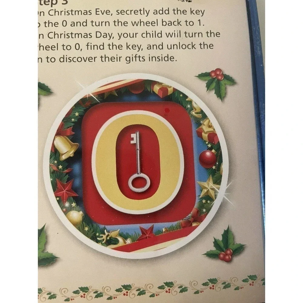 Disney NEW Christmas 7 Day Countdown Tin With Lock Activities Stickers Set